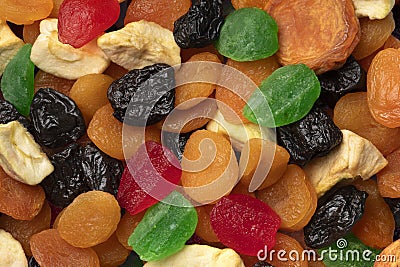 Dried fruit, tutti frutti, full frame as background Stock Photo