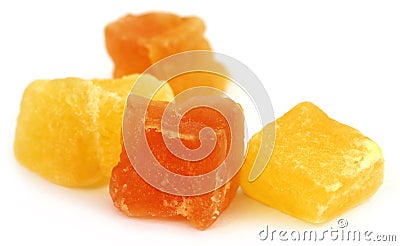 Dried fruits apricot and papaya Stock Photo