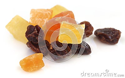 Dried fruits apricot, papaya and raisin Stock Photo