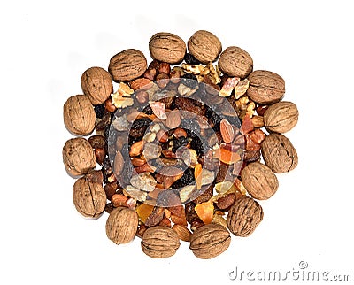 Dried fruits and nuts Stock Photo