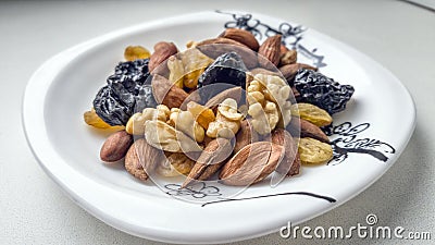 Dried fruits and nuts. Stock Photo