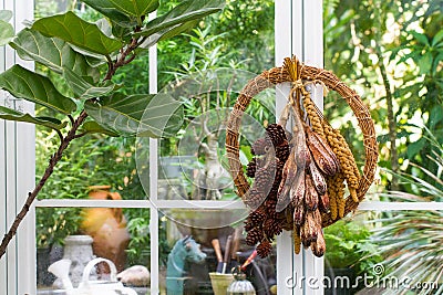 Dried garland decoration Stock Photo