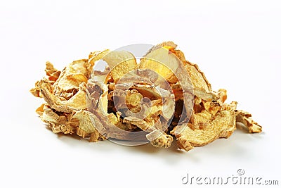 Dried ginger slices Stock Photo