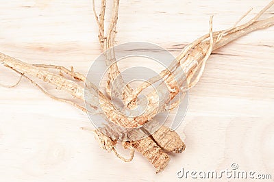 Dried ginseng Stock Photo