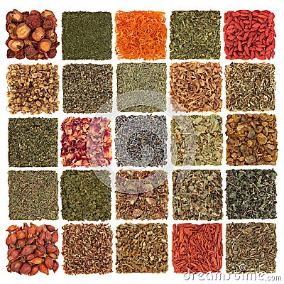 Dried Herb, Spice, Fruit and Flora Stock Photo