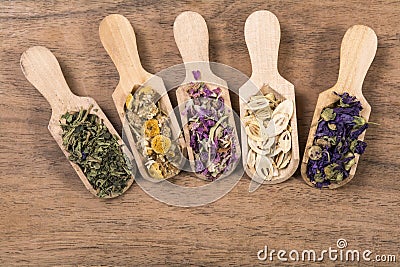 Dried herbal tea flowers Stock Photo