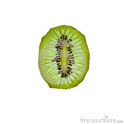 Dried kiwi crisp slice isolated on white background Stock Photo