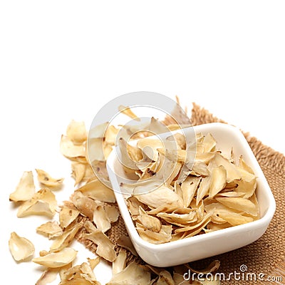 Dried lily bulbs Stock Photo