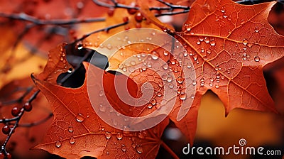 The Dried Maple Leaf Close Up Stock Photo