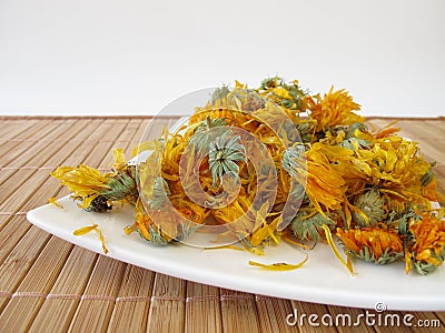 Dried marigold flowers Stock Photo