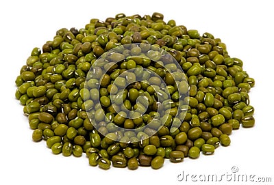 Dried mung beans in a pile Stock Photo