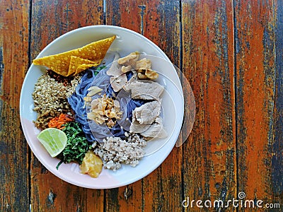 dried noodle, traditional thai recipe Stock Photo