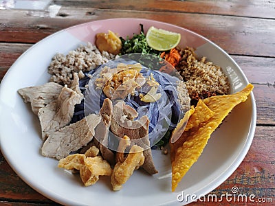 dried noodle, traditional thai recipe Stock Photo