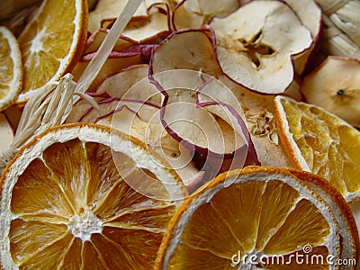 Dried oranges and apples Stock Photo