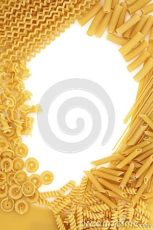 Dried Pasta Border Stock Photo