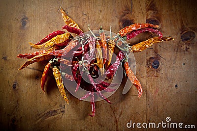 Dried peppers Stock Photo