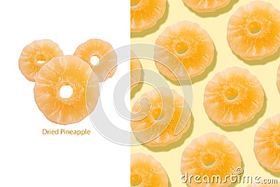 Dried pineapple layout Stock Photo