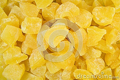 Dried pineapple pieces Stock Photo