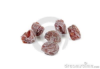 Dried plums isolated on white background Stock Photo