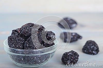 Dried plums or prunes Stock Photo