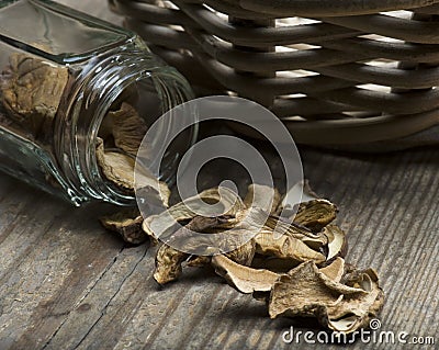 Dried Porcini Mushrooms Stock Photo