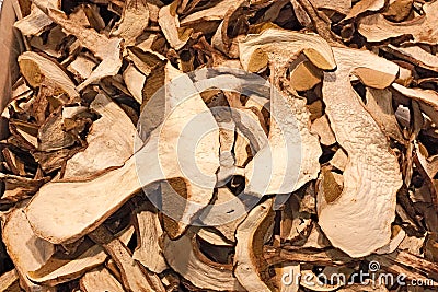 Dried porcini mushrooms Stock Photo