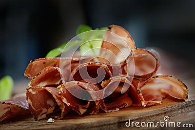 Dried pork collar salami Stock Photo