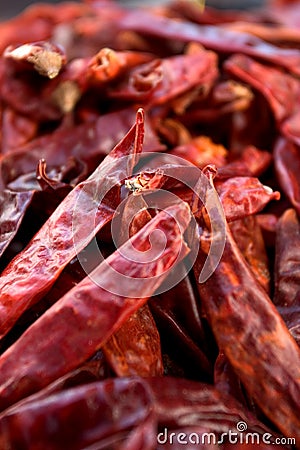 Dried Red Chilies Stock Photo