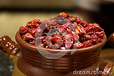 Dried Red Chinese pepper Stock Photo