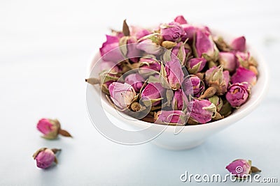 Dried rosebuds Stock Photo