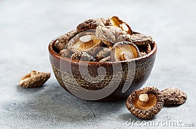 Dried shiitake mushroom Stock Photo