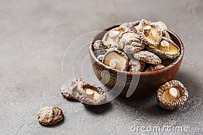 Dried shiitake mushrooms Stock Photo