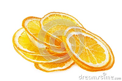 dried slices of orange isolated on a white background Stock Photo