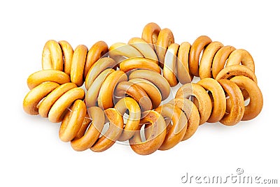 Dried small bagels Stock Photo