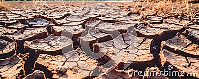 Dried soil, dry to crackeddry. generative ai Stock Photo