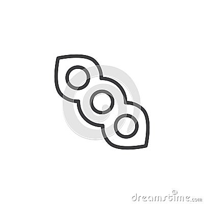 Dried soy pod outline icon Vector Illustration