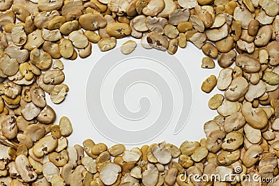 Dried split broad beans pattern texture. Stock Photo