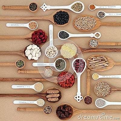 Dried Superfood Sampler Stock Photo