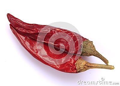Dried thai chili peppers Stock Photo