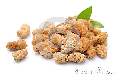 Dried white mulberry Stock Photo