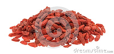Dried wolfberry fruit on a white background Stock Photo