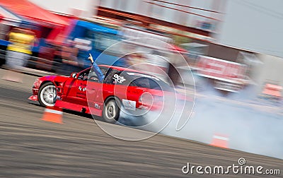 Drift car in action Editorial Stock Photo
