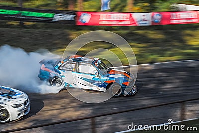 Drift Car on the Race Track Editorial Stock Photo