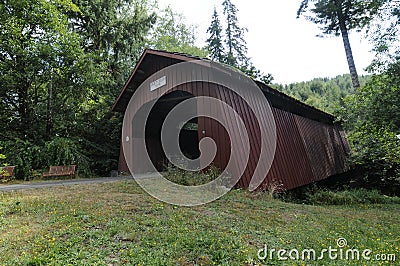 Drift Creek Bridge near Otis, Oregon Stock Photo
