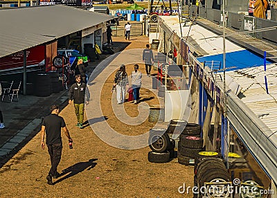 Drift race boxes, pinar autodrome, uruguay Editorial Stock Photo