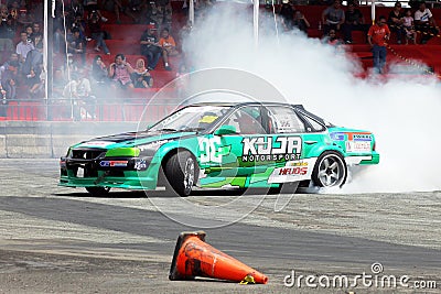 Drift Race: Single Drift Action Editorial Stock Photo