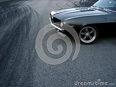 Drifting American Classic Car Stock Photo