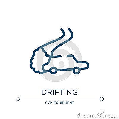 Drifting icon. Linear vector illustration from racing collection. Outline drifting icon vector. Thin line symbol for use on web Vector Illustration