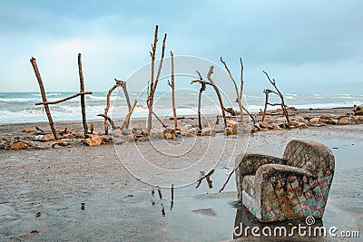 Driftwood Hokitika sign in Hokitika, South Island, New Zealand Stock Photo