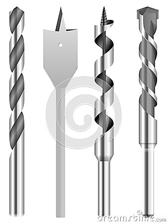 Drill bits set Vector Illustration